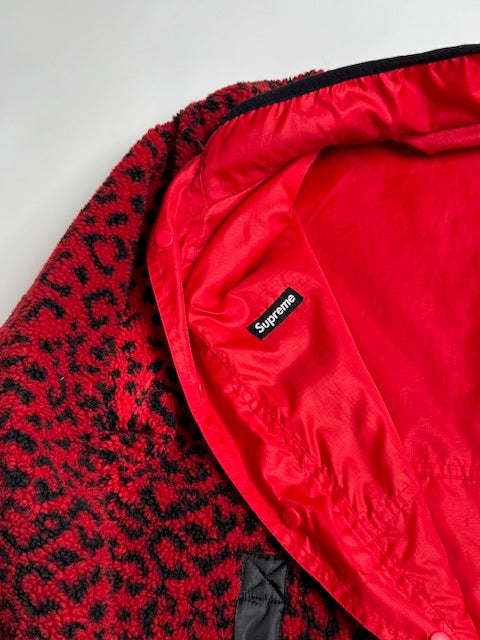 Supreme FW17 Red Leopard Reversible Fleece