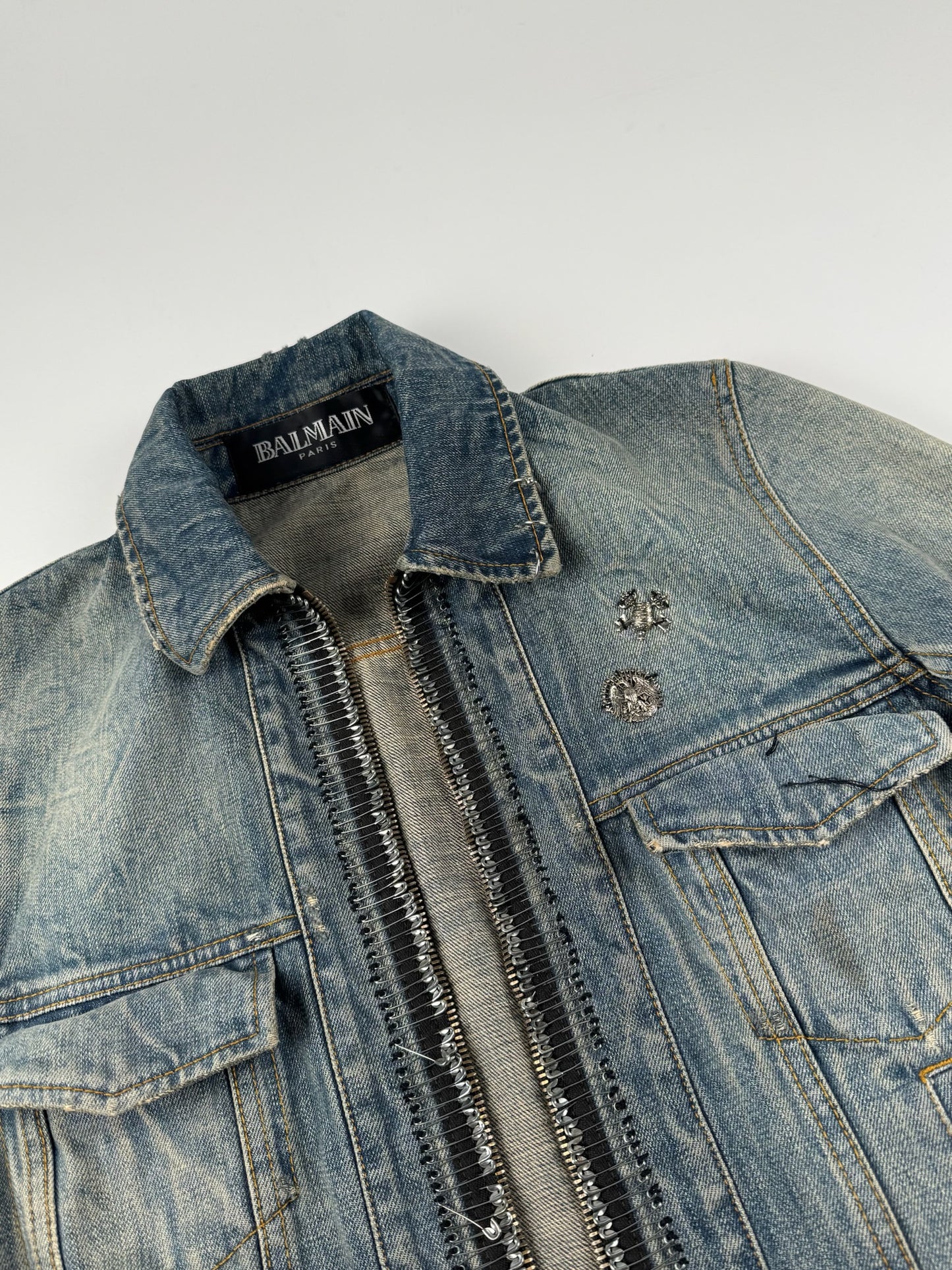 Balmain S/S11 Safety Pin Denim Jacket