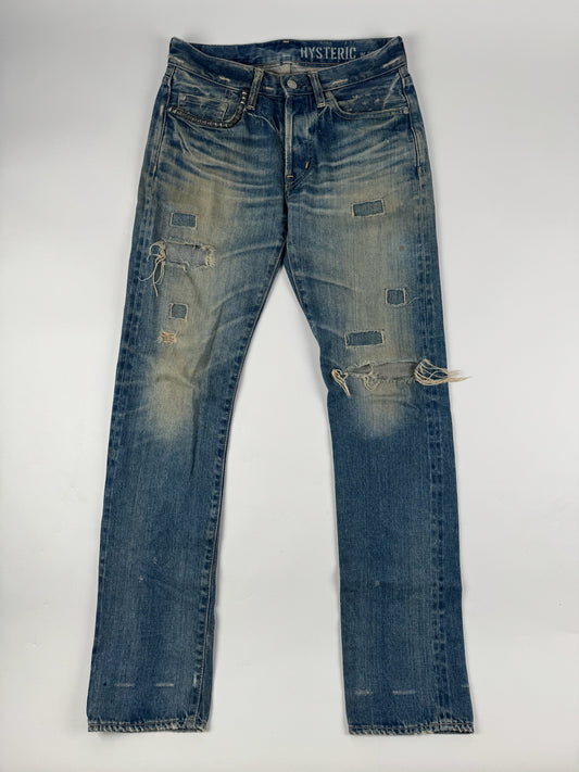 Hysteric Glamour Studded Patchwork Denim