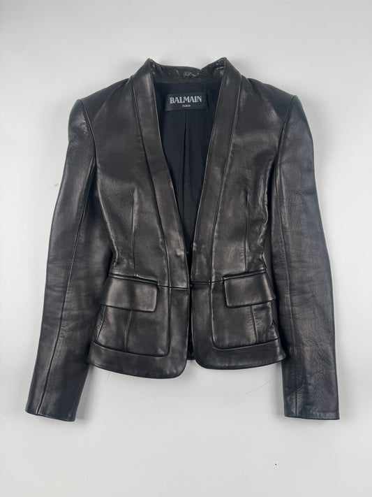 Balmain By Christophe Decarnin Leather Blazer